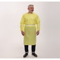 thumbnail image 3 of Pack of 1 | Reusable Isolation Microfiber Gowns Longsleeve with Heavy-Duty Nylon tie Straps and Elastic Cuffs, Large, Bright Yellow | BERRY Compliant PPE Protective Isolation Gowns, 3 of 11