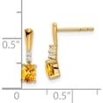 thumbnail image 2 of 14K Yellow Gold Oval Citrine And Diamond Dangle Earrings (Width 4) (Length 14) - Jbsp, 2 of 5