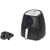 Restored KALORIK 3.2 QUART DIGITAL AIR FRYER WITH EGG POACHER, BLACK (Refurbished)