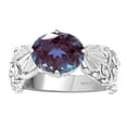 thumbnail image 1 of Sterling Silver with Color Changing Alexandrite Solitaire Swirl Work East West Ring, 1 of 1