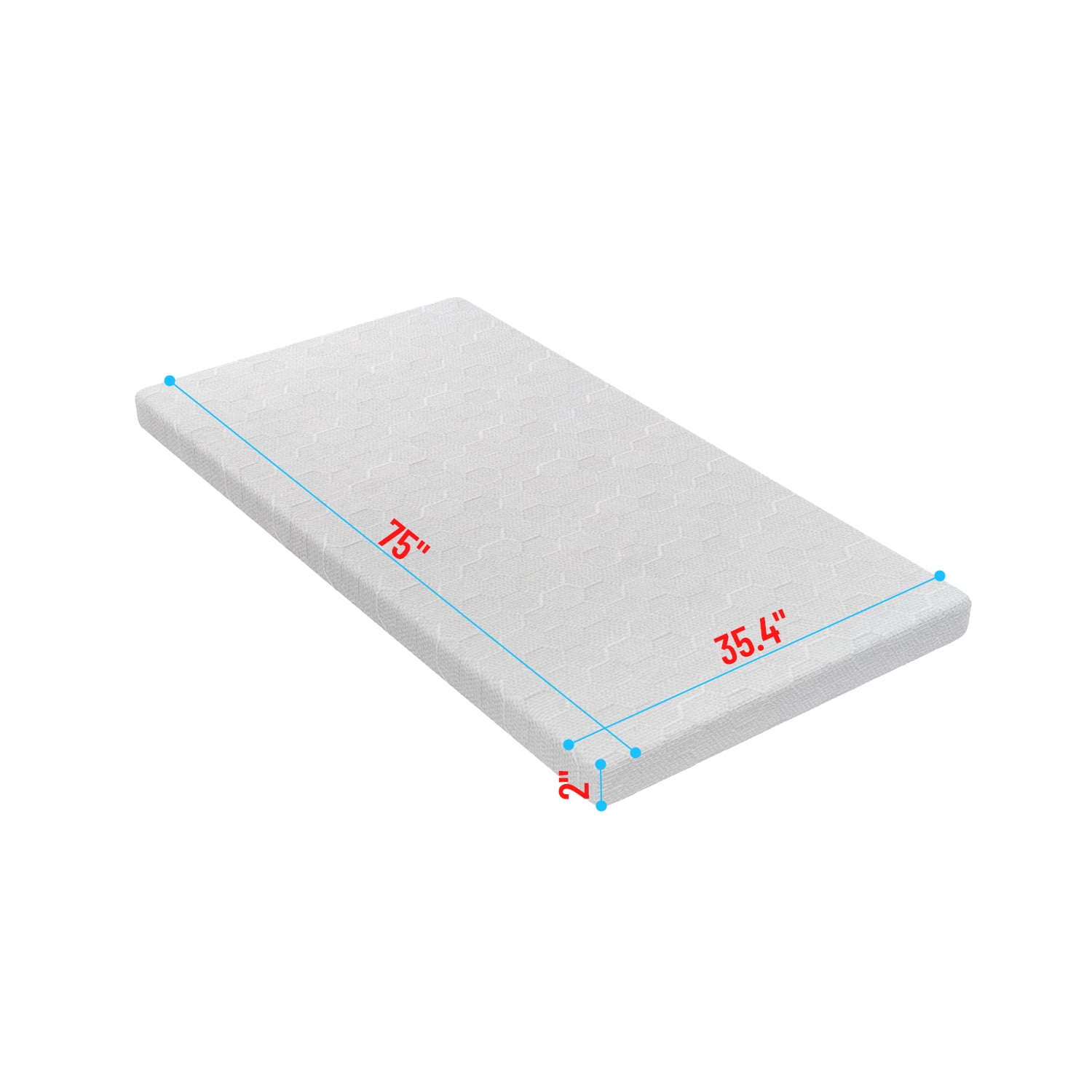 Gewnee 2 inch Twin Mattress Topper,Medium Firm Mattress Fiberglass Free for Kids Bunk Bed and Guest Room,CertiPUR-US Certified