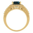 thumbnail image 4 of 2.78 ct Emerald Cut Natural London Blue Topaz with Simulated Diamond Halo Accents 14K Yellow Gold Womens Engagement Ring, 4 of 5