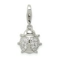 thumbnail image 1 of 925 Sterling Silver Cubic Zirconia Cz Lady Bug Necklace Charm Pendant Insect Arachnid, 1 of 6