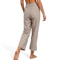thumbnail image 3 of Women's High Waisted Wide Leg Cropped Pants Casual Elastic Waist Capri Pants with Pockets, 3 of 8