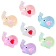 thumbnail image 2 of LOLIPPYY 7-Piece Mini Elephant Figurine Set, Cartoon Tiny Elephant Crafts with Glow-in-the-Dark Feature, 2 of 7