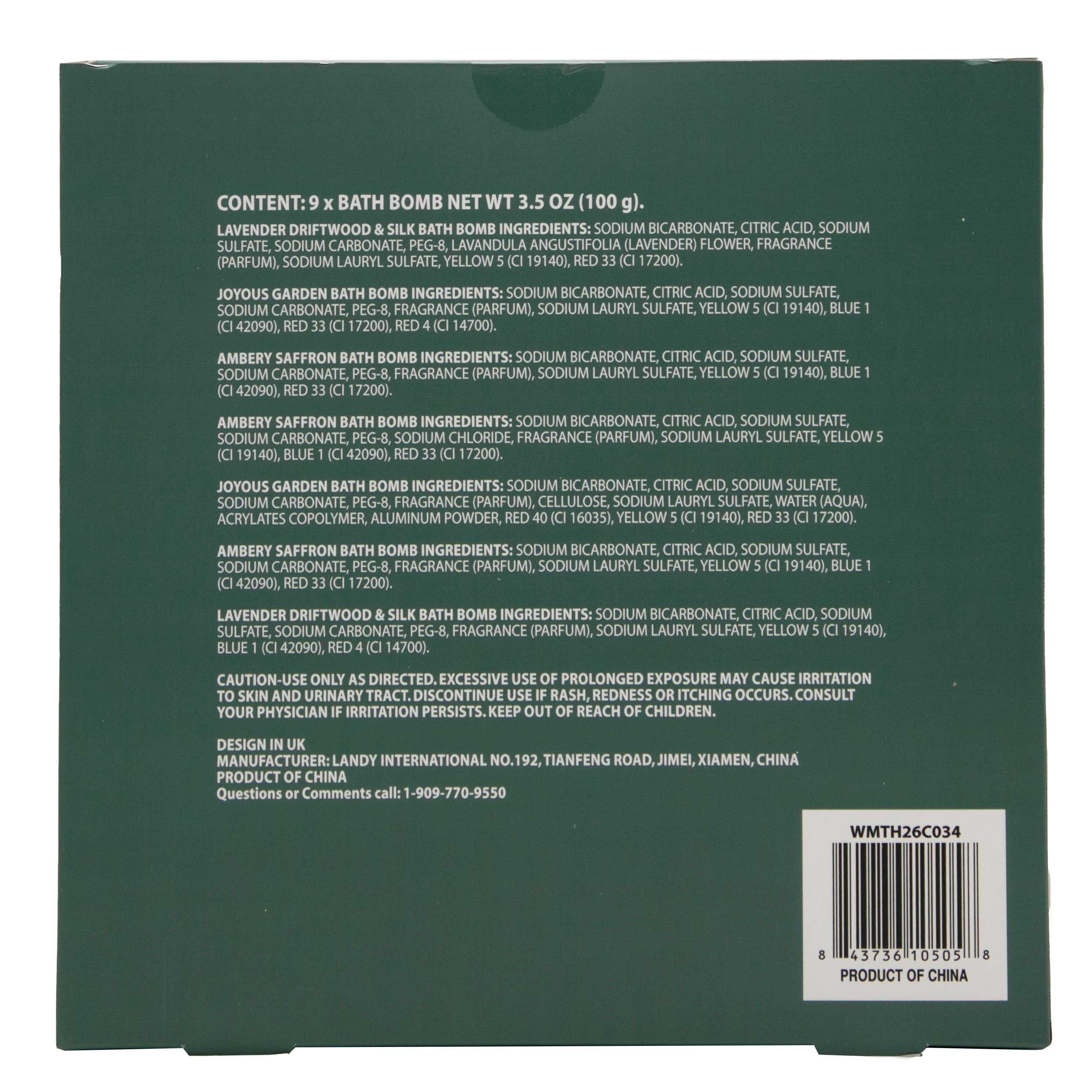 Bath Bomb Set, Assorted Scents, 100 g, 9 Count