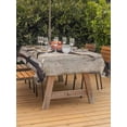 thumbnail image 2 of Outdoor Tablecloth with Umbrella Hole and Zipper, Texas Star Vintage Rectangle Table Cloth 60x84 Inch Waterproof Tablecloth, Brown Khaki Wooden Retro Art Picnic Table Cover for Patio Camping, 2 of 7