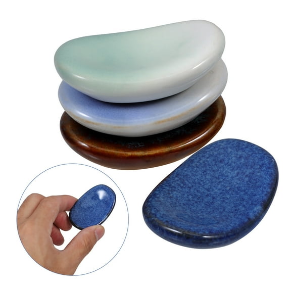 UNOMOR 4pcs Buffet Spoon Rest Holder Ceramic Utensil Holder for Family Dinners Table