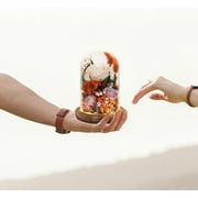 Forever Flowers with Symbolic Ladybugs: Preserved Orange Roses Gift for Women - Table Centerpiece for Valentines, Anniversaries, and Mother's Day