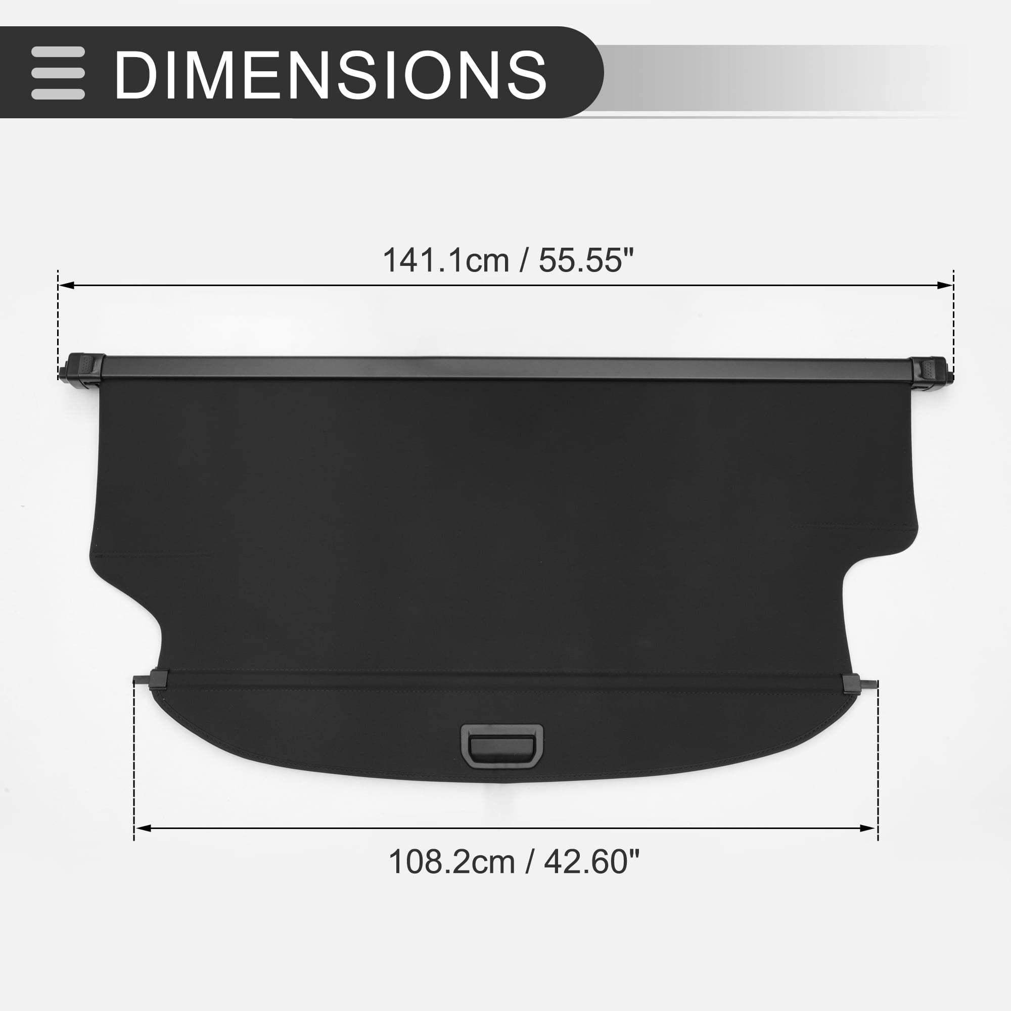 Unique Bargains Retractable Cargo Cover for GMC Acadia 2017-2023 Rear Trunk Screen Black