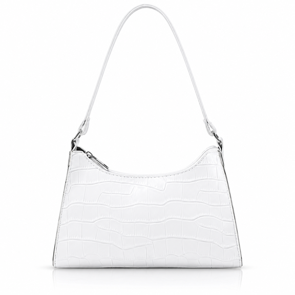 GASTROPOD 2026 New White Purse Multi Functional Tote Bag for Women for Daily Office Shopping Trendy Versatile White Croc Embossed Shoulder Bag for Women