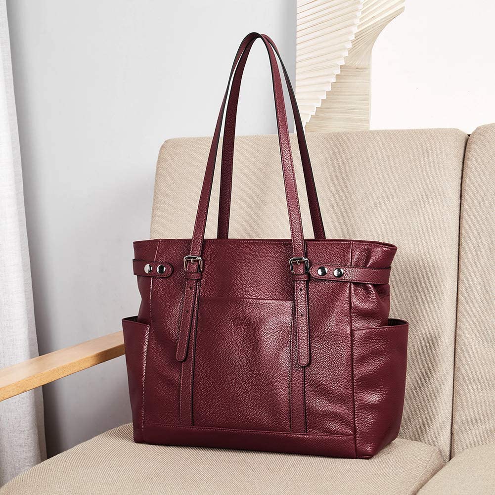 ladies leather laptop tote