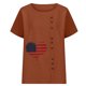 thumbnail image 2 of Camiseta Casual de Manga Corta con Botón de Cuello Redondo de las Mujeres, Tops Cortos para las Mujeres, 2 of 3