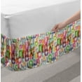 thumbnail image 2 of Alphabet Bed Skirt, Modern Design of Big Energetic ABC Silhouettes in a Grungy Theme, Elastic Bedskirt Dust Ruffle Wrap Around for Bedding Decor, 4 Sizes, Eggshell and Multicolor, by Ambesonne, 2 of 2
