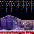 thumbnail image 2 of 96 Led Icicle Curtain Lights Outdoor Curtain Light Xmas Wedding Decor Lamps, 2 of 6