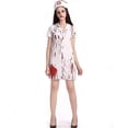thumbnail image 1 of Cosplay Costume Zombie Nurse Dress With Hat Cosplay Of Scary Hospital For Women Halloween Party Gam, 1 of 4