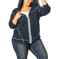 thumbnail image 6 of Unique Bargains Women's Plus Size Fleece Jacket Zip Front Long Sleeve Hoodie, 6 of 6