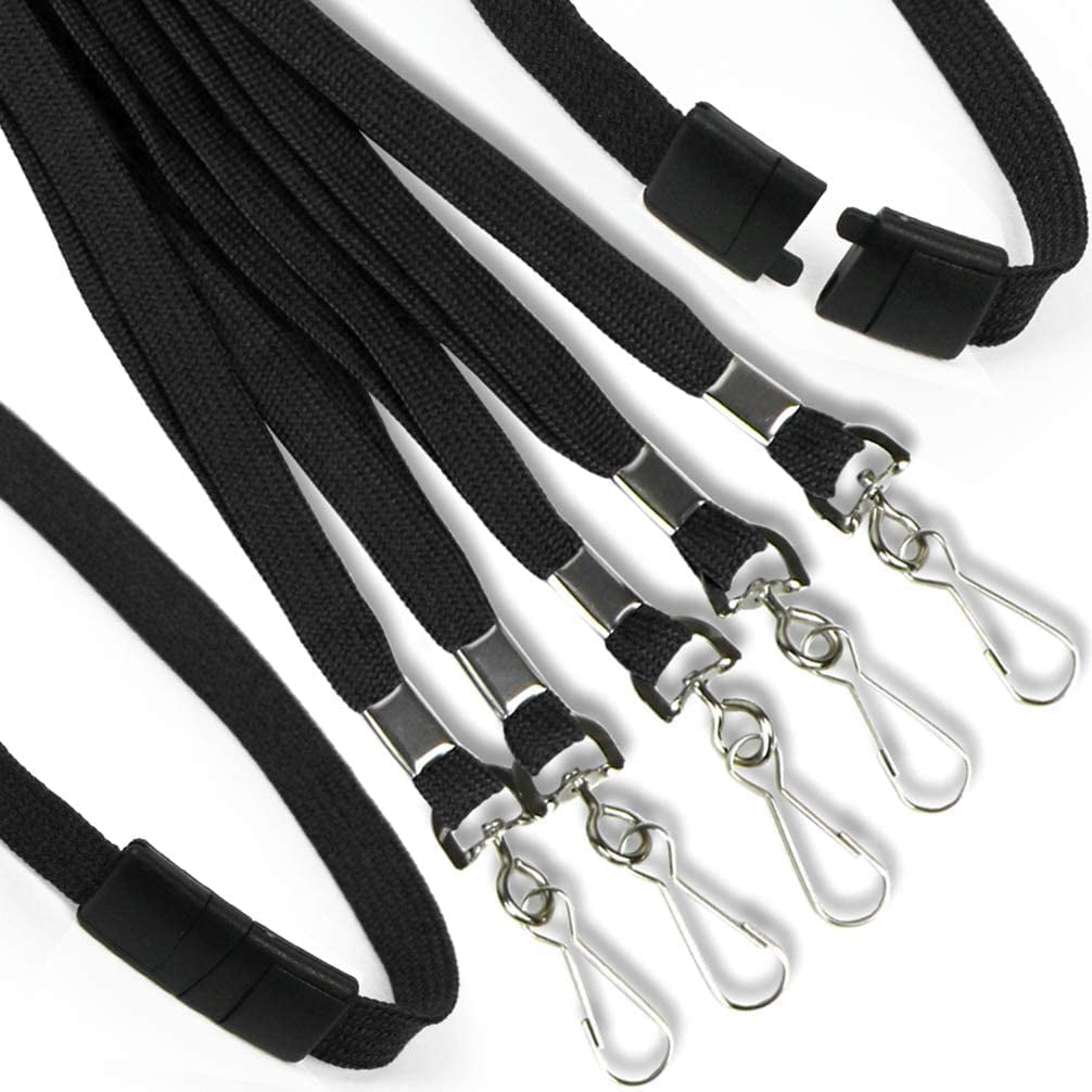 25 Pack Breakaway Lanyard With J-hook Bulk Flat Lanyards For Name Tag Id Badges
