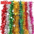 thumbnail image 2 of 1.8M Christmas PVC Tinsel Ribbon Garlands Christmas Tree Hanging Plastic Colorful Star Ornaments Home Xmas Wedding Decorations, 2 of 5