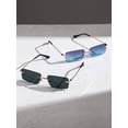 thumbnail image 2 of 2pairs Men Square Lens Rimless Boho Fashion Glasses, For Outdoor, 2 of 5