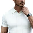 thumbnail image 4 of VgaVtl Short Sleeve Men Polo Shirt Summer Big and Tall Collared Striped Knit Clothes for Men Shirts Casual Slim Daily, 4 of 4