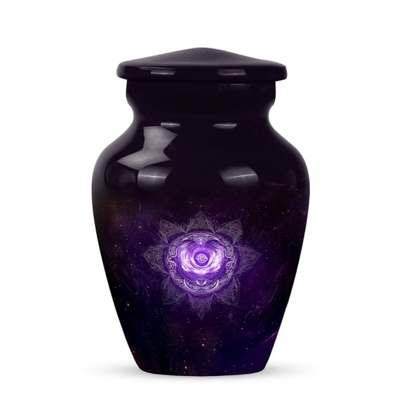 Yatskia Purple Flower Urn For Ashes Adult Male, Small Urns For Human Ashes Keepsake, (Classic Pack of 1, 3 Inch)