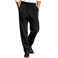 thumbnail image 5 of Admvng Pants for Men Solid Button Zipper Straight Leg Casual Trousers, 5 of 8