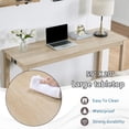 thumbnail image 3 of GZXS 59" Long Sofa Table with Power Outlet & 3 Stools, 4-Piece Farmhouse Bar Height Table Set with USB/Type-C Ports, Versatile Console Table & Dining Set for Living Room & Kitchen (Light Oak), 3 of 10