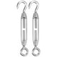 thumbnail image 1 of Uxcell 2-Pack Tensor Gancho y Ojo, Tensores de Acero Inoxidable M4 Ajustables para Tensión de Cuerda, 1 of 7