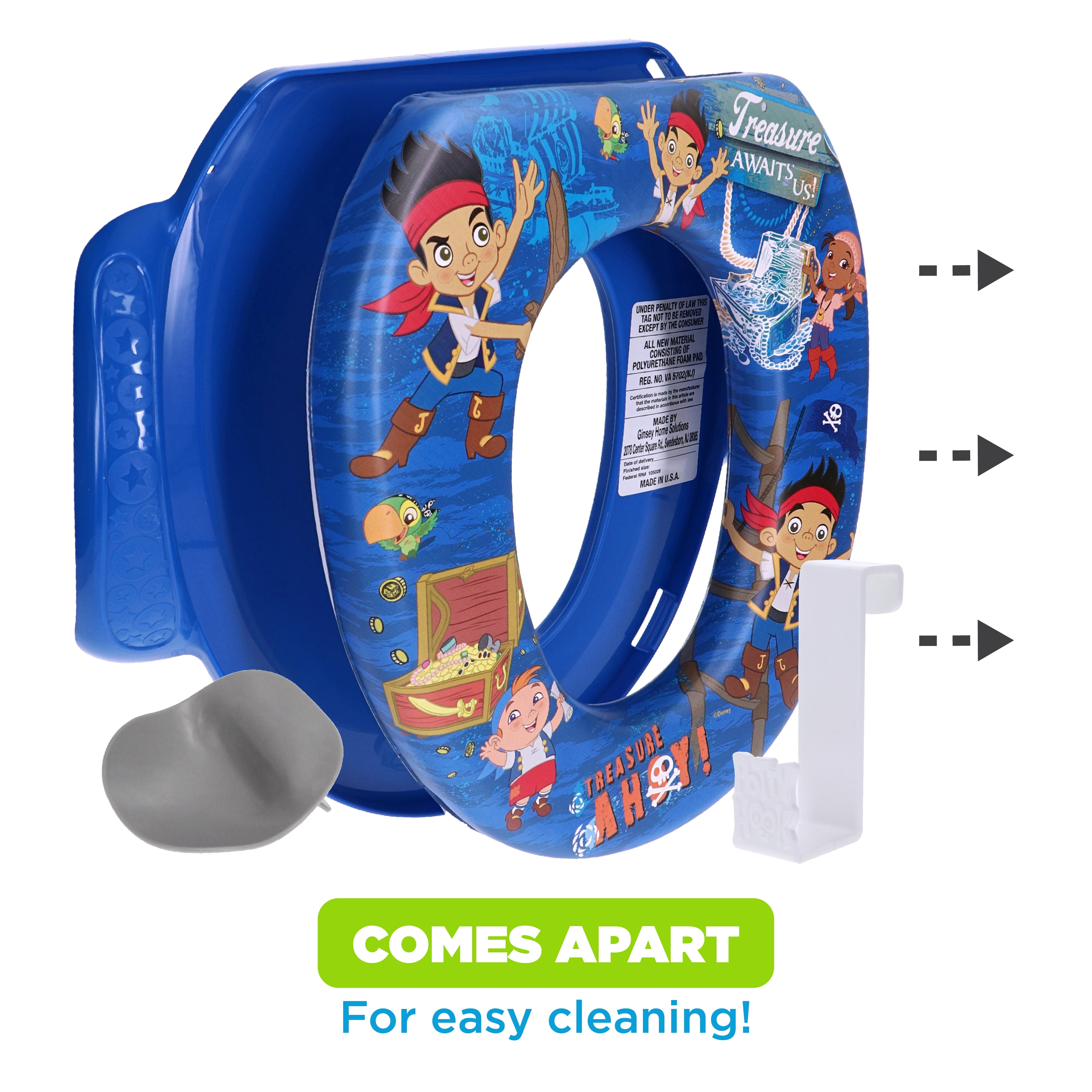Disney Jake and The Never Land Pirates "Treasure Ahoy" Soft Potty with Potty Hook