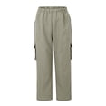 thumbnail image 6 of BODOAO Cargo Pants for Women High Waisted Casual Pants Work Pants Baggy Wide Leg Y2K Streetwear with Pockets Fashionable and Workout Pants with Pants with Zipper Suitable for Jogging and Green M, 6 of 9