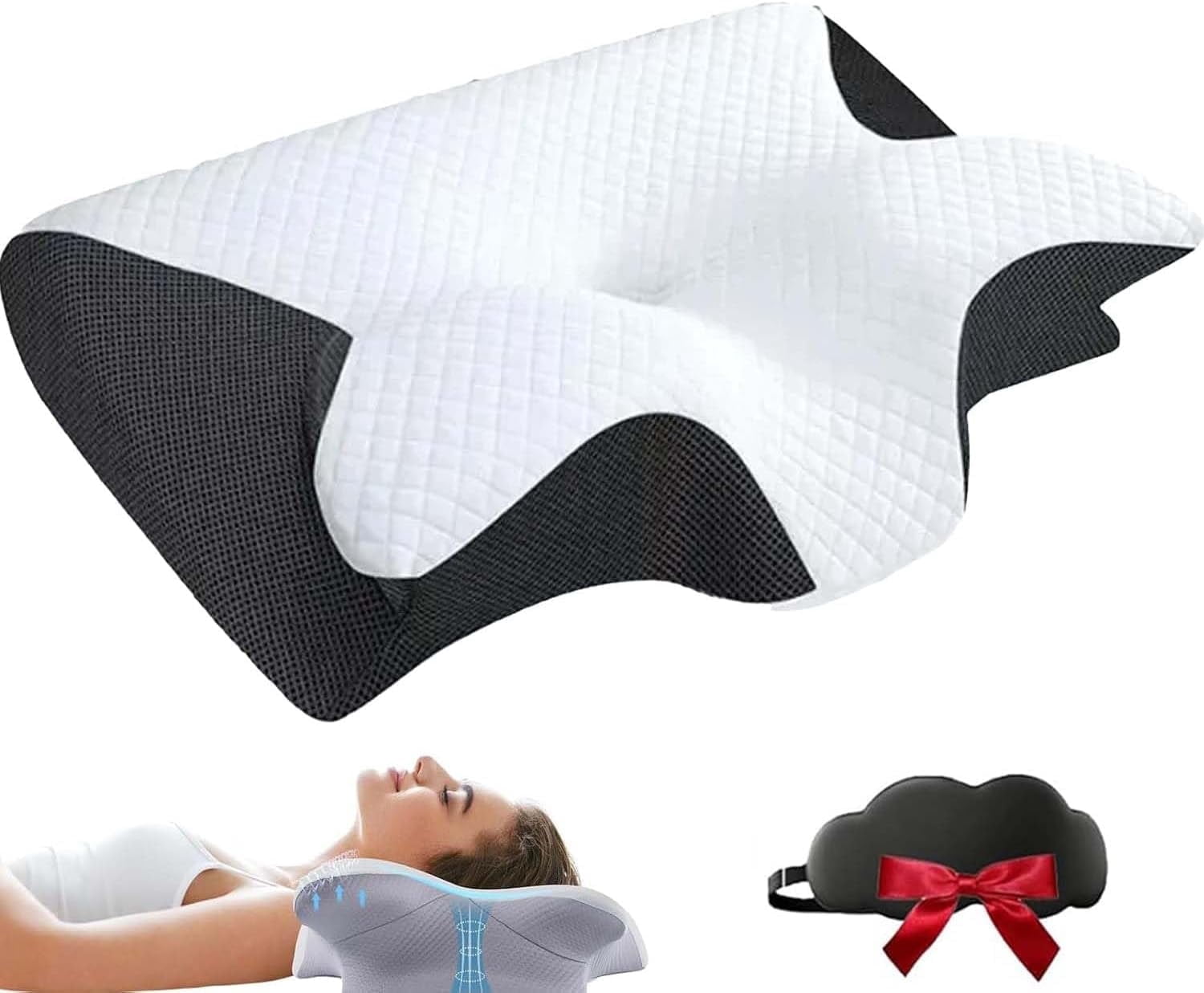 Ergo Z Pillow, Ergo Z 2 in 1 Ergonomic Pillow, Sleep Restora Pillows, Ergonomic Memory Foam Contour Orthopedic Pillows with Breathable Pillowcase for Side, Back & Stomach Sleepers(Gray)