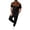 Black, variant on Men 2 Piece Set Outfit Big and Tall Waffle Zipper Color Block Tees Cropped Pants with Pockets Casual Summer Sets