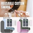 thumbnail image 2 of Reusable Cotton Swab, Set Of 4 Washable Soft Silicone Swabs - Double Head - Ear Cleaning And Eye Makeup - Hygienic Storage Box (pink + Green), 2 of 5