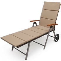 Foldable Outdoor Chaise Lounge Chair Wicker Recliner Chair with Aluminum Frame