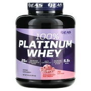 EAS 100% Platinum Whey Powder - 25g Protein, Anti Catabolic, 5.5g BCAAs - 5lb Strawberry Ice Cream