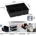 thumbnail image 4 of Ice Cube Mold, 2 Pieces Large Silicone Ice Cube Mold With Lid Ice Cube, 1 Square, 4 of 5