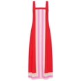 thumbnail image 2 of Women Bohemian Floral Dress Summer Casual Color Block Maxi Beach Overall Dress Coverups Red M, 2 of 8