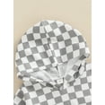 thumbnail image 5 of Baby Boy Hooded Long Sleeve Romper with Checkerboard Print, Color Matching Spring Clothing, 5 of 8