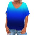 thumbnail image 1 of Posijego T-Shirts à Col en V pour Femmes, Chemise à Manches Courtes Imprimée, Pyjama Décontracté d'Été pour Femmes, 1 of 2