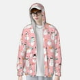 thumbnail image 2 of Balery Cute Pink Snowman Cat Sudadera ligera de manga larga con capucha y protección solar UPF 50+ para hombre y mujer, ideal para pesca y running-Small, 2 of 7