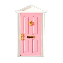 Mini Wooden Door W/ Hardwares 1/12 Dollhouse Porch Door - Pink