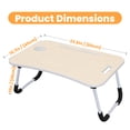 thumbnail image 2 of Laptop Bed Desk with Cup Holder (Cream White)- Foldable Portable Lap Table w/Tablet Slot & Handle, 2 of 9