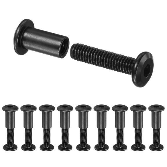 Uxcell 10-Pack Hex Drive Socket Cap Bolt M6 x 25mm Carbon Steel for Furniture