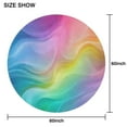 thumbnail image 6 of Rainbow Tie Dye Swirl Pattern Round Tablecloth 60"x60",Wrinkle Wipeable Table Cloth for Kitchen Dining Room Picnic Patio Party, 6 of 6