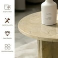 thumbnail image 3 of MDQMD Real Marble Coffee Table,Modern Nesting Coffee Table Set of 2,Round Coffee Table with Unique Texture for Living Room,Yellow Beige, 3 of 9