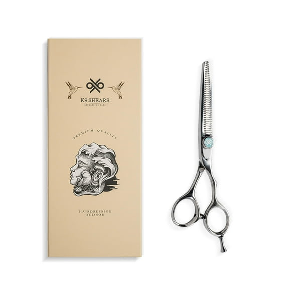 K9 Shears 6" Hair Thinning Scissors – Handcrafted, Ergonomic, VG10 Stainless Steel for Sharper, Tougher, Better Edge Retention, 3D Convex Blade Removes H