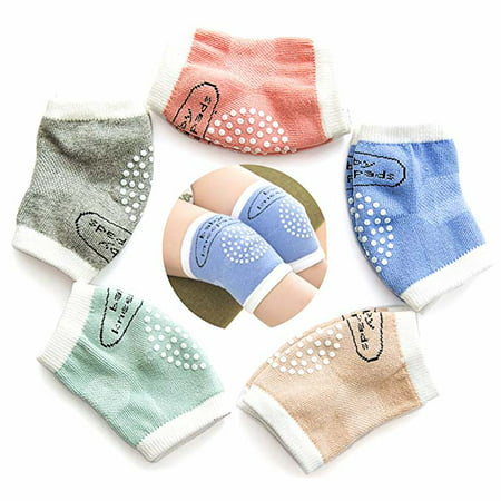 5 pairs Unisex Baby Infant Toddler Knee pads for Crawling Soft Elastic Knee Elbow Brace pads Cap Anti-slip Crawling Safety Protector Cushion Leg Sleeve