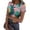 Cyan(Maple Leaf Print), variant on Women's Tops, Tees & Blouses Short Sleeve Ribbed Slim Fitted Hawaiian Shirts for Women Cute Maple Leaf Print Crew Neck Womens Tops Trendy Stretchy Beach Summer Tees Shirts Turquoise M