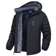 thumbnail image 1 of Chaqueta de invierno Rapoo, impermeable, forro polar, color negro cálido, 2XL, 1 of 6